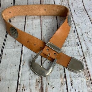 L. Chessler Leather and Silver Concho Belt